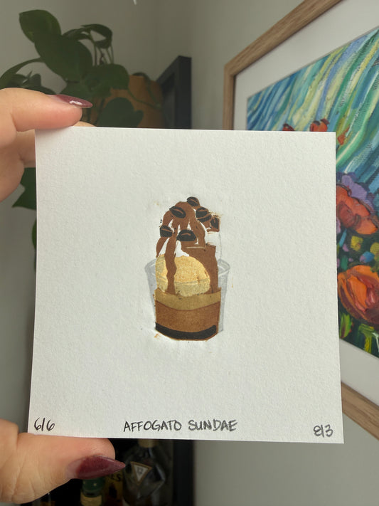 Affogato Sundae - Original Linocut