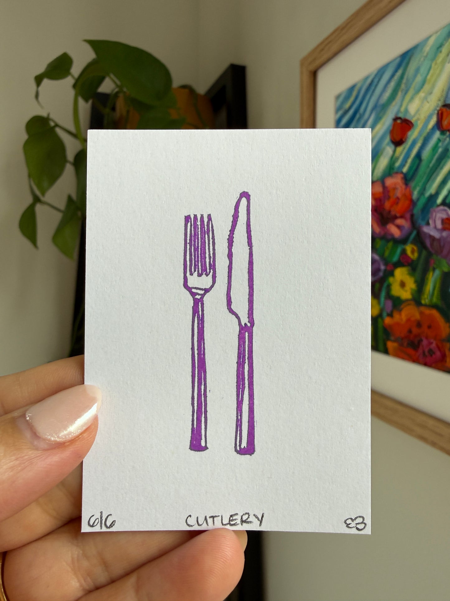 Cutlery - Original Linocut