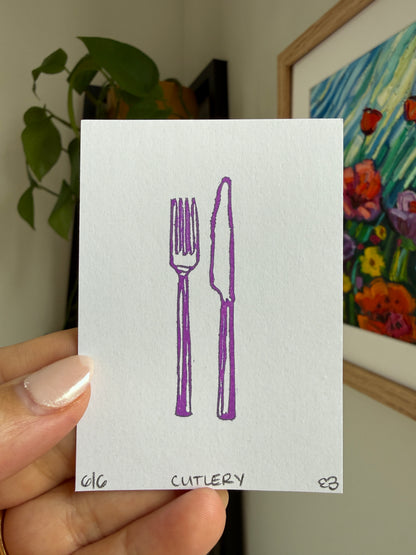 Cutlery - Original Linocut