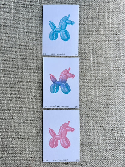 Balloonicorn - Original Linocut