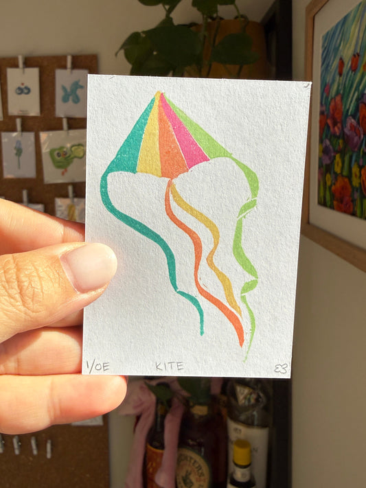 Kite - Original Linocut