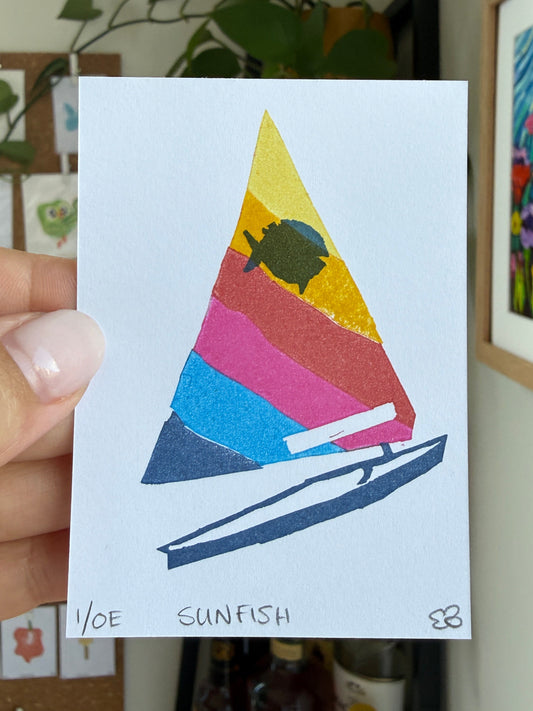 Sunfish - Original Linocut