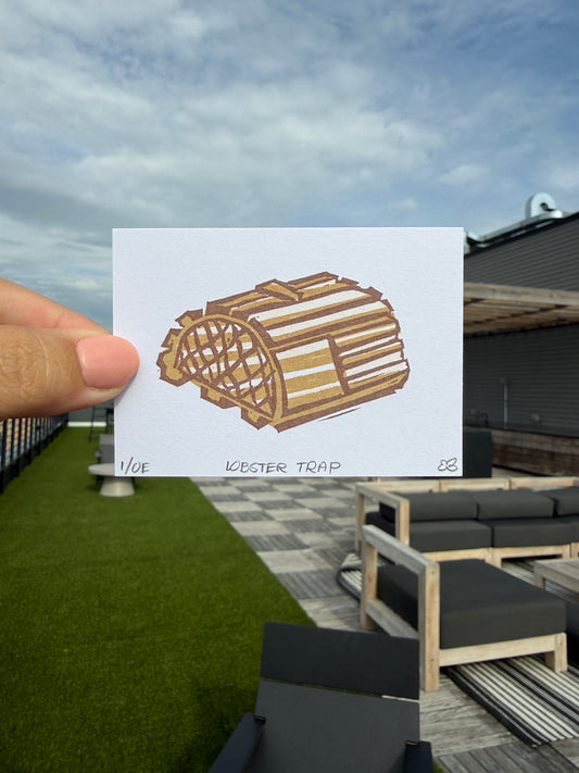 Lobster Trap - Original Linocut