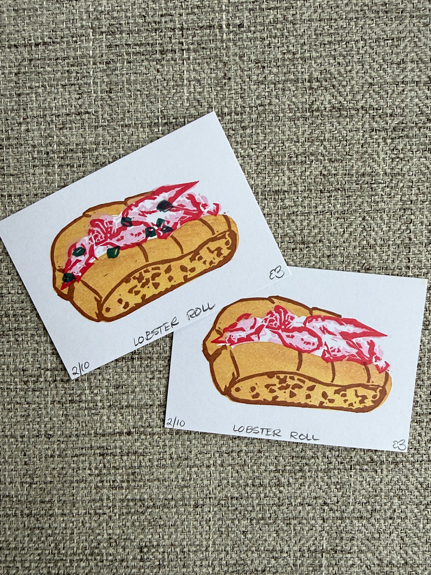 Lobster Roll - Original Linocut